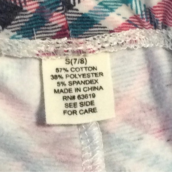 Girls Size Small (7/8) Multi Colored Plaid Leggings - Picture 3 of 3